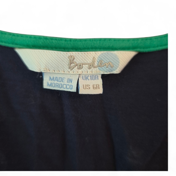 Boden Midnight Blue Dress with Emerald Accent - Picture 3 of 5